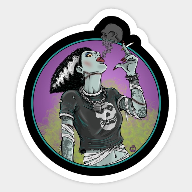 Punka$$ Bride Sticker by davemyersillustration